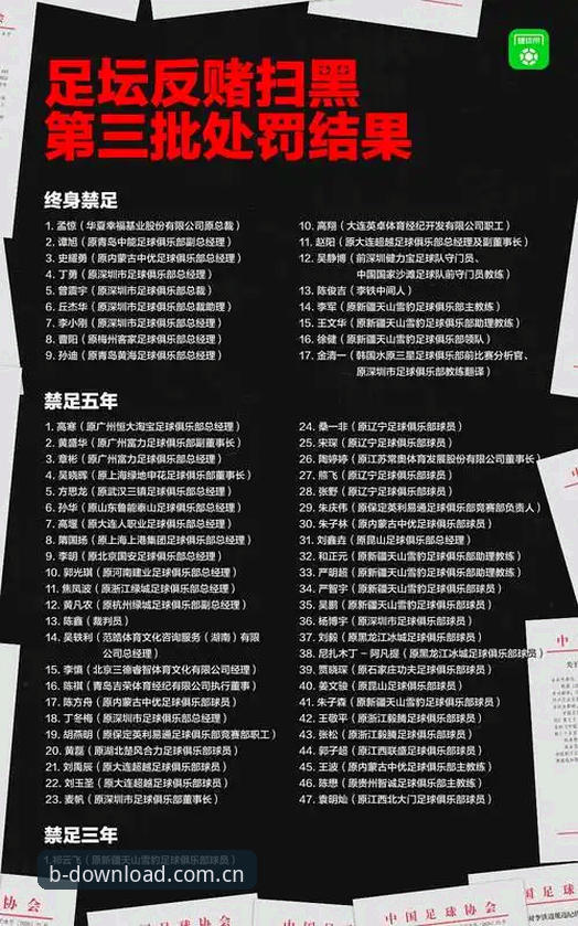 b体育官方网站 中国足球反腐风暴深度解析:第三批禁足名单全面解读与b体育官方视角下的行业反思